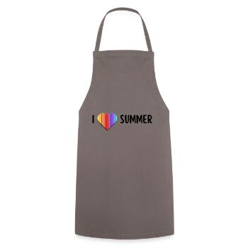 I love Summer - Kochschürze - Grau - Vorne - AI Model Male 185 dark (185cm)