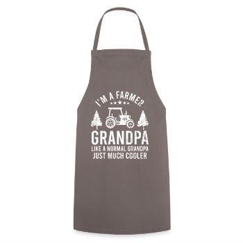 paysan grand-père grand-père farmer cadeau - Tablier de cuisine - gris - Devant - AI Model Male 185 dark (185cm)