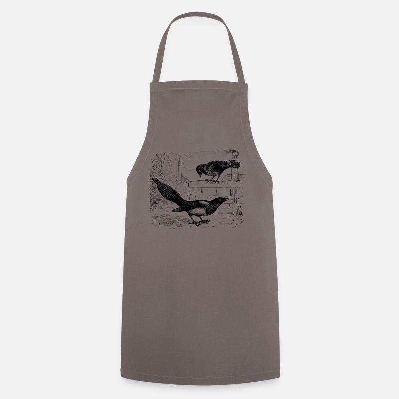 Magpie and Jackdaw - Cooking Apron - grey