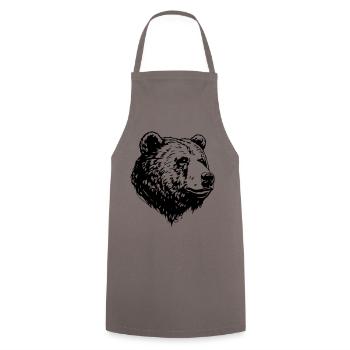 Bear Grizzly Head - Tablier de cuisine - gris - Devant - AI Model Male 185 dark (185cm)