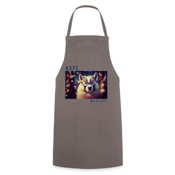 A Grumpy Pup's Winter Wonderland - Cooking Apron - grey - Front - AI Model Male 185 dark (185cm)