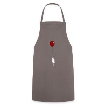 Fille avec ballon rouge et robe blanche - Tablier de cuisine - gris - Devant - AI Model Male 185 dark (185cm)