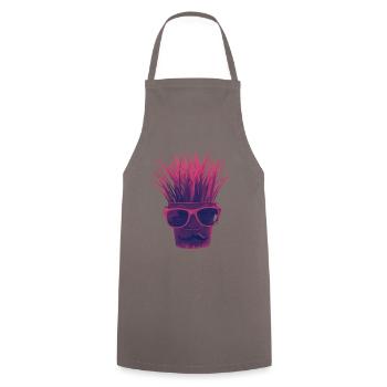 "Hipster aux herbes !!!! - Tablier de cuisine - gris - Devant - AI Model Male 185 dark (185cm)