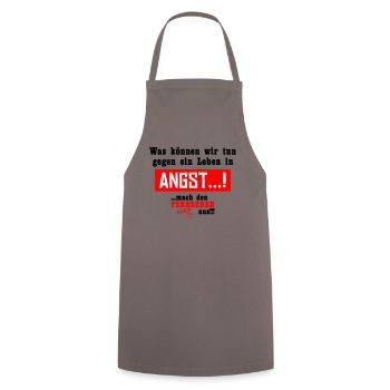 Gegen ein Leben in Angst!!! - Kochschürze - Grau - Vorne - AI Model Male 185 dark (185cm)