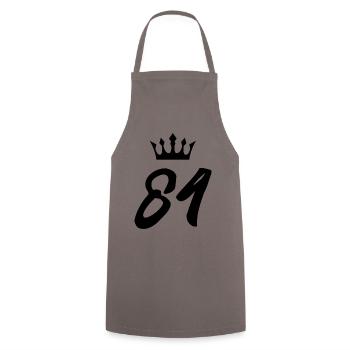 84 Number crown - Cooking Apron - grey - Front - AI Model Male 185 dark (185cm)