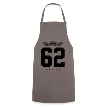 62 Couronne numérique - Tablier de cuisine - gris - Devant - AI Model Male 185 dark (185cm)