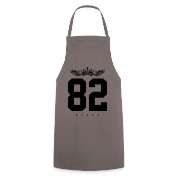82 Number crown - Cooking Apron - grey - Front - AI Model Male 185 dark (185cm)