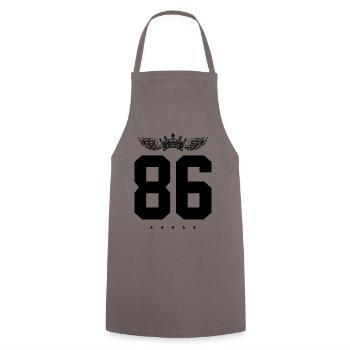 86 Couronne numérique - Tablier de cuisine - gris - Devant - AI Model Male 185 dark (185cm)