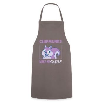 Chipmunks Smile Cute Forest Animal Nature - Cooking Apron - grey - Front - AI Model Male 185 dark (185cm)