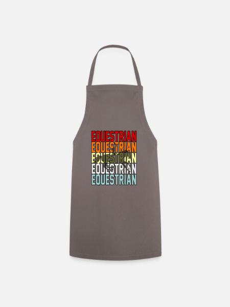 Reiter-lustiges Reiten-mädchen-geschenk - Kochschürze - Grau