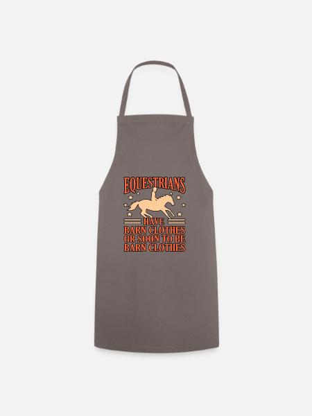 Reiter-lustiges Reiten-mädchen-geschenk - Kochschürze - Grau