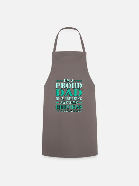 Reiter-lustiges Reiten-mädchen-geschenk - Kochschürze - Grau