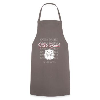 Loutres mignonnes et notes de musique Clef Piano - Tablier de cuisine - gris - Devant - AI Model Male 185 dark (185cm)