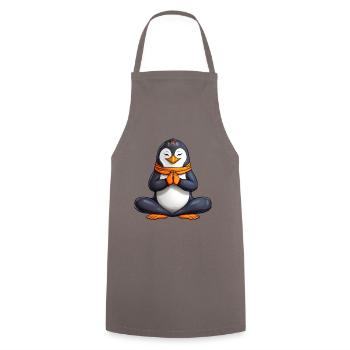 Yogi Penguin - Cooking Apron - grey - Front - AI Model Male 185 dark (185cm)