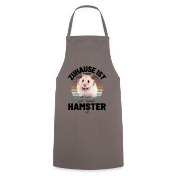 HAMSTER Zuhause ist, wo mein HAMSTER ist - Kochschürze - Grau - Vorne - AI Model Male 185 dark (185cm)