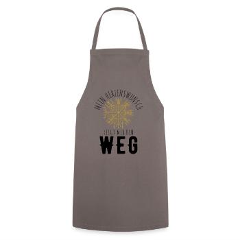 Wegweiser RUNEN Motivation - VEGVISIR - Kochschürze - Grau - Vorne - AI Model Male 185 dark (185cm)