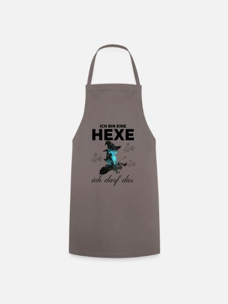 Ich bin eine HEXE ich darf das - Kochschürze - Grau