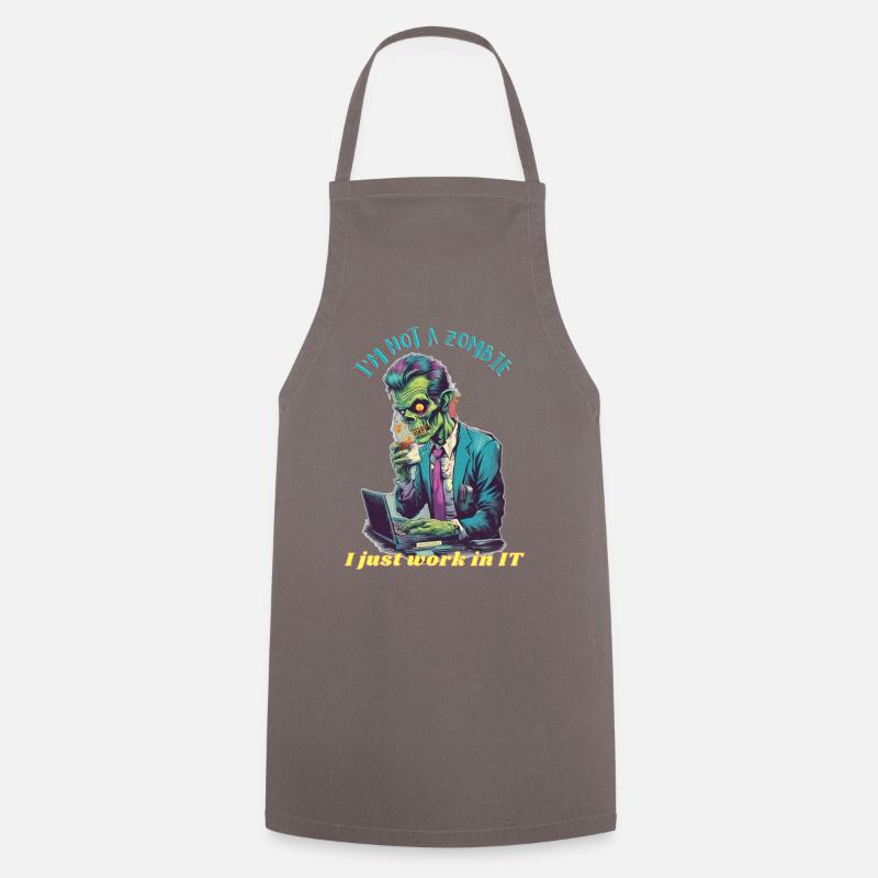 zombie it worker - Cooking Apron - grey