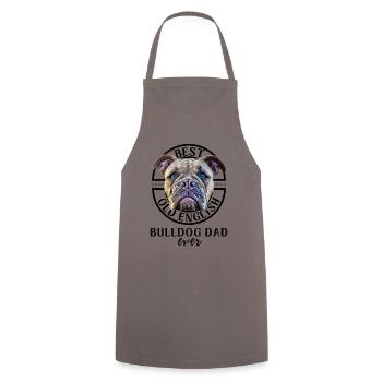 Bulldogge - Bulldog DAD - Bulldoggen Papa - Tablier de cuisine - gris - Devant - AI Model Male 185 dark (185cm)