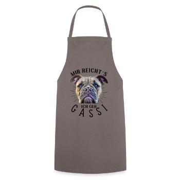 MIR REICHT´S ... Bulldogge Bulldog Bulldoggen - Kochschürze - Grau - Vorne - AI Model Male 185 dark (185cm)