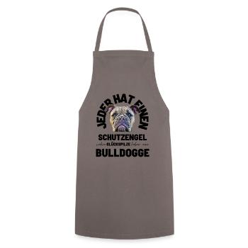 TOUT LE MONDE A UN ANGE GARDIEN... Bulldogge Bulldog - Tablier de cuisine - gris - Devant - AI Model Male 185 dark (185cm)