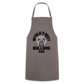 Bulldog WORLD ́S BEST Bulldog DAD Bulldogs Papa - Cooking Apron - grey - Front - AI Model Male 185 dark (185cm)