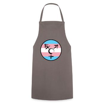 Circle Emblem Symbol Transgender - Cooking Apron - grey - Front - AI Model Male 185 dark (185cm)