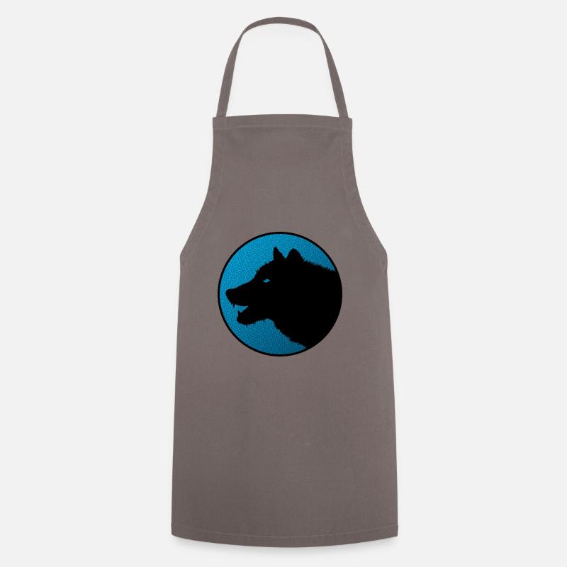 Lone wolf logo on color - Cooking Apron - grey