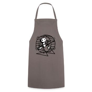 Willy in the hamster wheel - Cooking Apron - grey - Front - AI Model Male 185 dark (185cm)