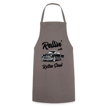 Rollin' with retro soul. Classic car design. - Cooking Apron - grey - Front - AI Model Male 185 dark (185cm)