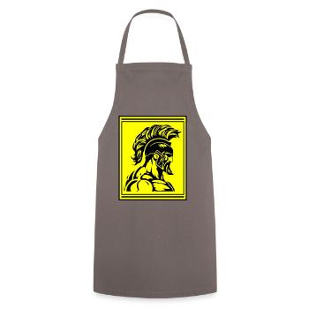 Spartan Warrior Gladiator Muskeln - Kochschürze - Grau - Vorne - AI Model Male 185 dark (185cm)