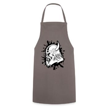 Viking Head Viking Warrior - Cooking Apron - grey - Front - AI Model Male 185 dark (185cm)