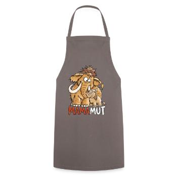 Mamamut Mammut Mama | Lustiges Mama Geschenk - Kochschürze - Grau - Vorne - AI Model Male 185 dark (185cm)