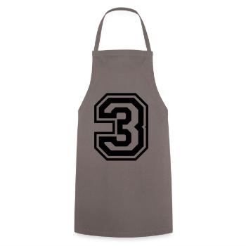 3 Numéro de numéro - Tablier de cuisine - gris - Devant - AI Model Male 185 dark (185cm)