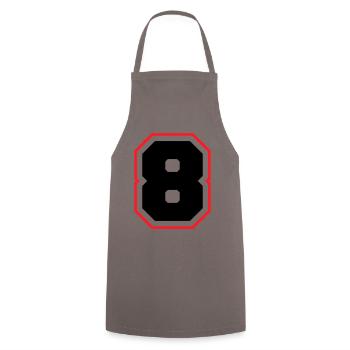 8 Zahl symbol - Kochschürze - Grau - Vorne - AI Model Male 185 dark (185cm)