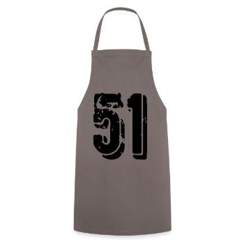 51 Zahl Trikot - Kochschürze - Grau - Vorne - AI Model Male 185 dark (185cm)
