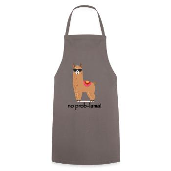 No Prob-lama T-Shirt - Kochschürze - Grau - Vorne - AI Model Male 185 dark (185cm)