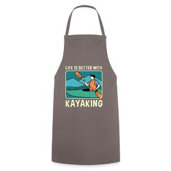 Life With Kayaking Paddling Water Sports Kayak - Cooking Apron - grey - Front - AI Model Male 185 dark (185cm)