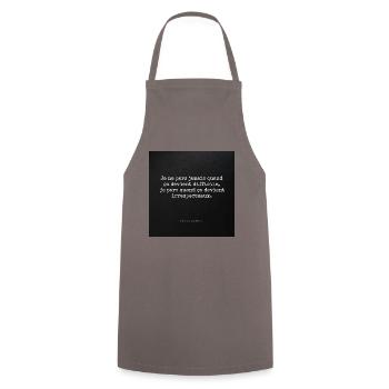 je ne pars jamais quand... - Tablier de cuisine - gris - Devant - AI Model Male 185 dark (185cm)