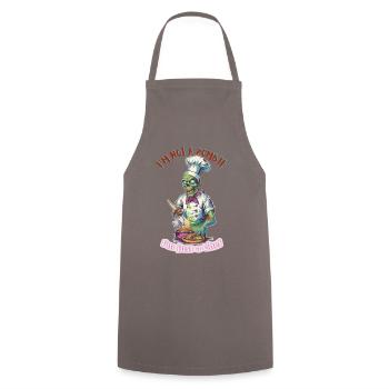 zombie chef - Cooking Apron - grey - Front - AI Model Male 185 dark (185cm)