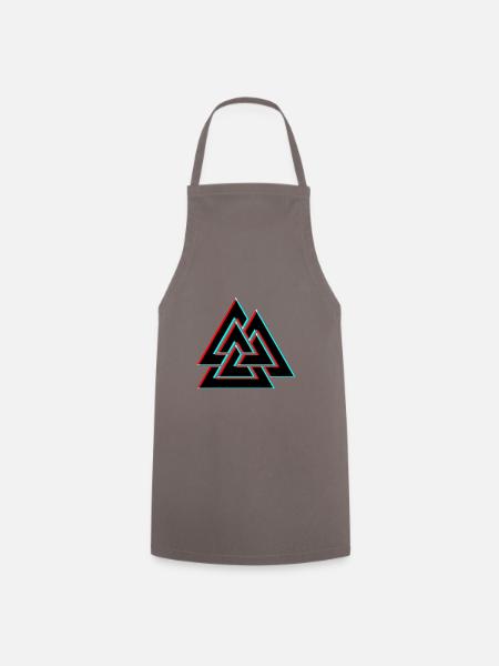 Vintage Valknut Odin Symbol Wikinger Zeichen Pagan - Kochschürze - Grau