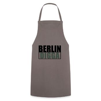 Berlin Digga Freshes Design deiner Lieblingsstadt - Kochschürze - Grau - Vorne - AI Model Male 185 dark (185cm)