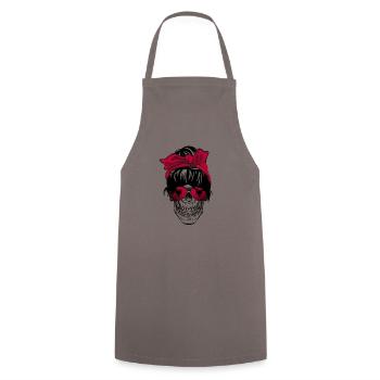 Albanien Totenkopf Frauen Geschenk - Kochschürze - Grau - Vorne - AI Model Male 185 dark (185cm)