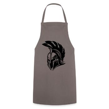Spartaner Helm Gladiator Symbol - Kochschürze - Grau - Vorne - AI Model Male 185 dark (185cm)