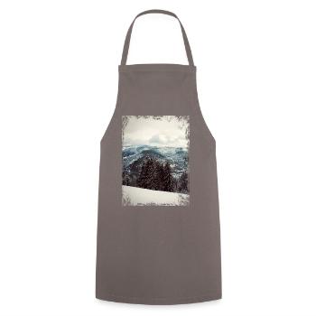 Black forest in winter - Cooking Apron - grey - Front - AI Model Male 185 dark (185cm)