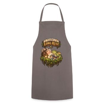 Taking a Long Rest – Baby & Drache RPG Humor - Kochschürze - Grau - Vorne - AI Model Male 185 dark (185cm)