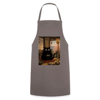 Lustiges Japan Katze Gaming Ramen - Kochschürze - Grau - Vorne - AI Model Male 185 dark (185cm)