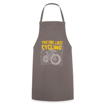 Fille aime le cyclisme, le cardio, le vélo drôle - Tablier de cuisine - gris - Devant - AI Model Male 185 dark (185cm)