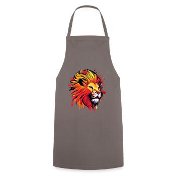 Tête de lion, signe du zodiaque - Tablier de cuisine - gris - Devant - AI Model Male 185 dark (185cm)