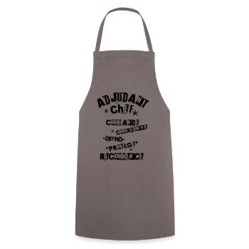 Chief Warrant Officer: Unwavering Leader! N - Cooking Apron - grey - Front - AI Model Male 185 dark (185cm)